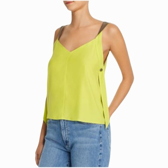Rag & Bone Colette Cami Lime Green Silk Blouse Size Medium NWOT - Picture 1 of 10